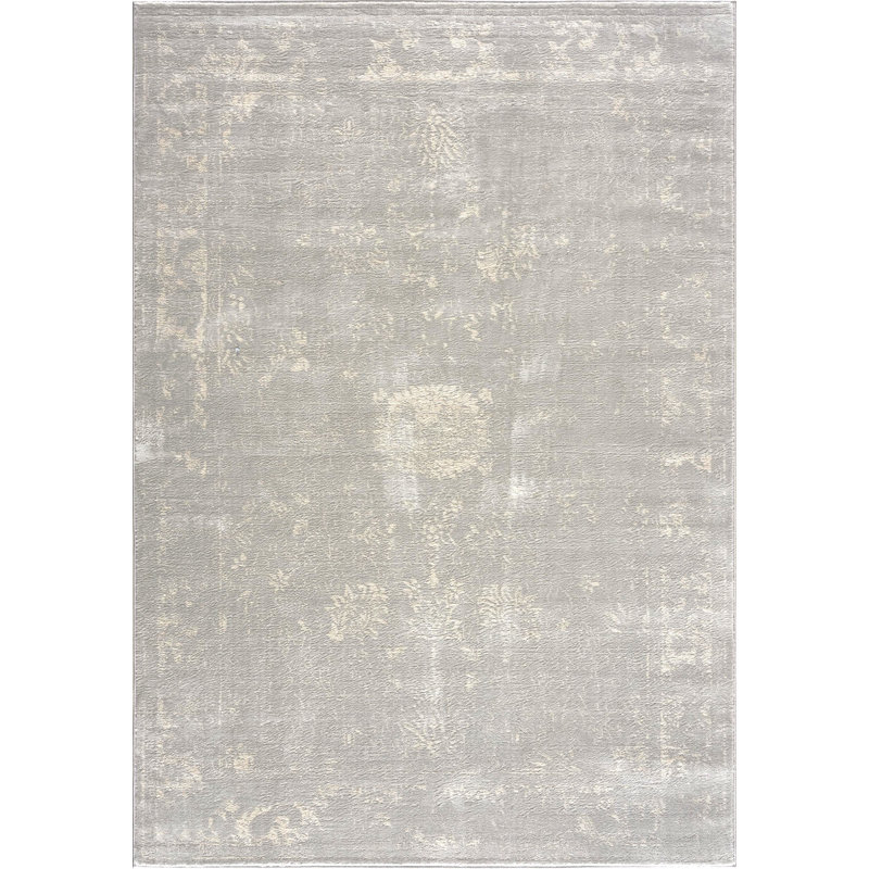 Rug Branch Oli 5' x 8' (5'3" x 7'7") Grey/Beige Abstract Indoor Area Rug, Contemporary, Low Pile, Stain-Resistant Carpet - Living Room, Bedroom, Dining Room, and Kitchen