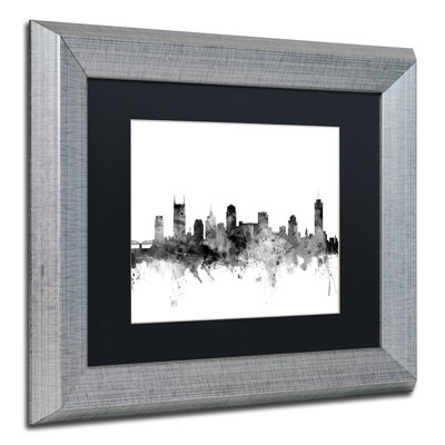« nashville tn horizon b&w », impression encadrée
