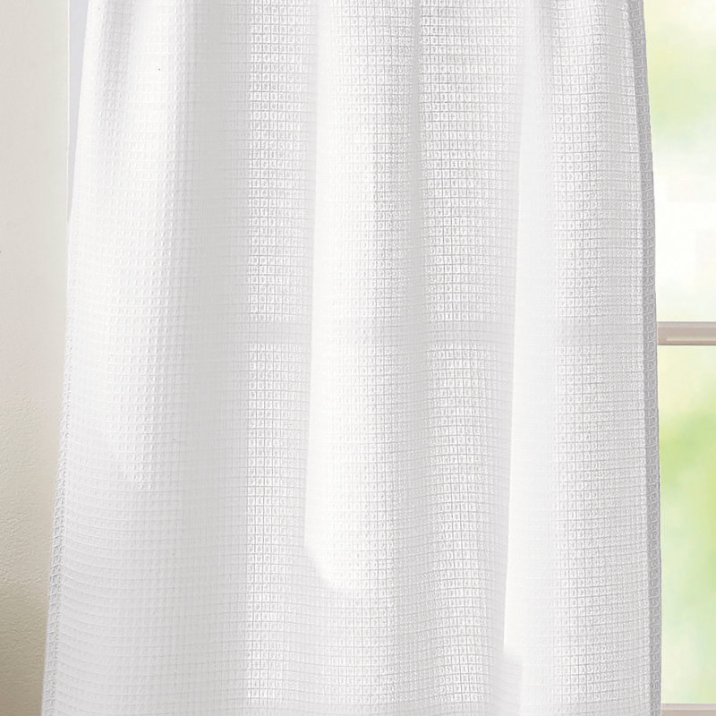  Eldridge Waffle Tier & Valance Set, White