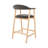 Contemporary Upholstered Bar Stool With Wood Legs And Curved Back-1980925667