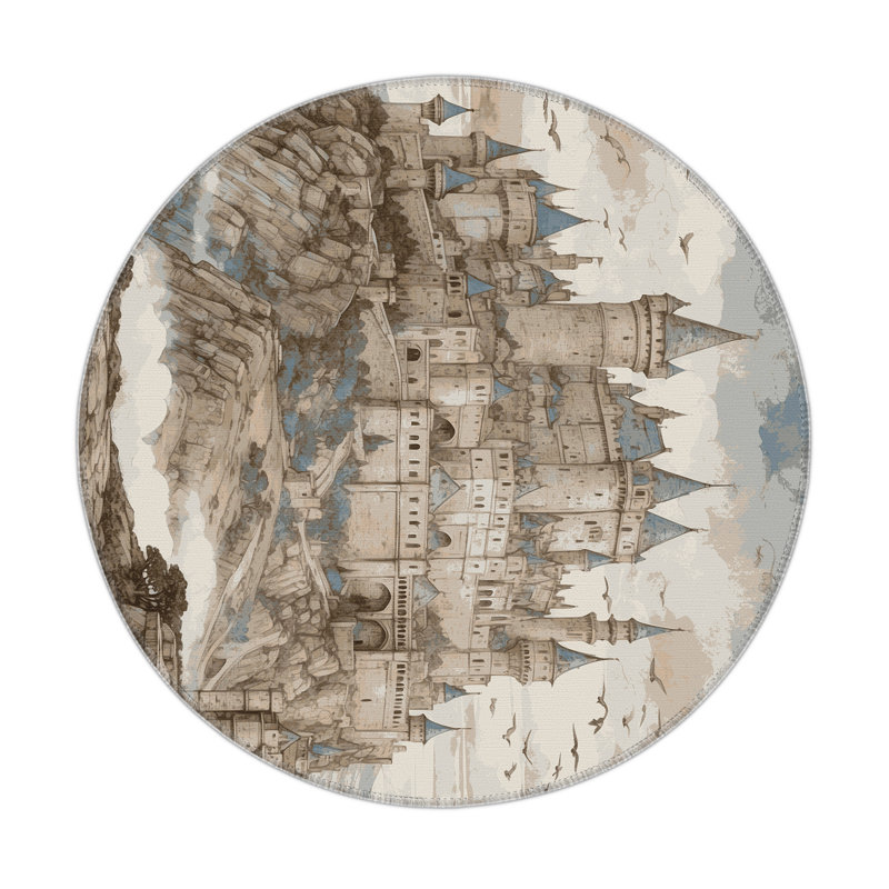 Gilded Walls Indoor And Outdoor Area Rug, Round 5'