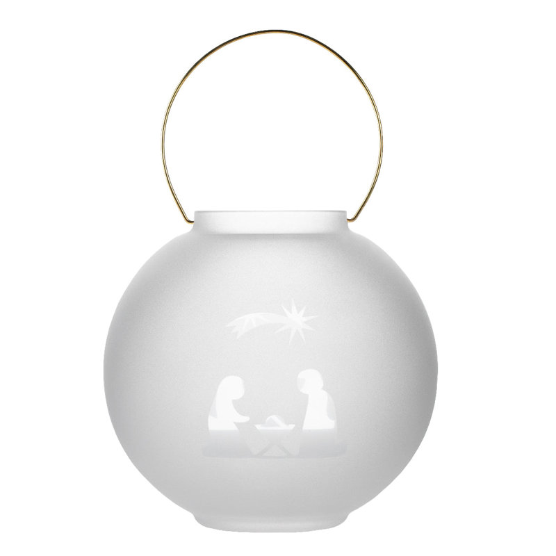 Frosted Glass Lantern - Nativity