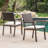 2Pcs Island Patio Event Dining Chairs - Seating With Comfortable Water-Repellent Cushion, Brown Chair Pair  2  Water- Cushioned For Outdoor Patio,