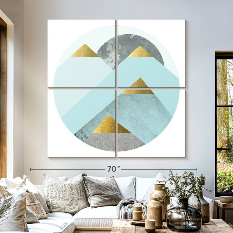 Avery Turquoise Gold Mountains, H 57 po x l 57 po