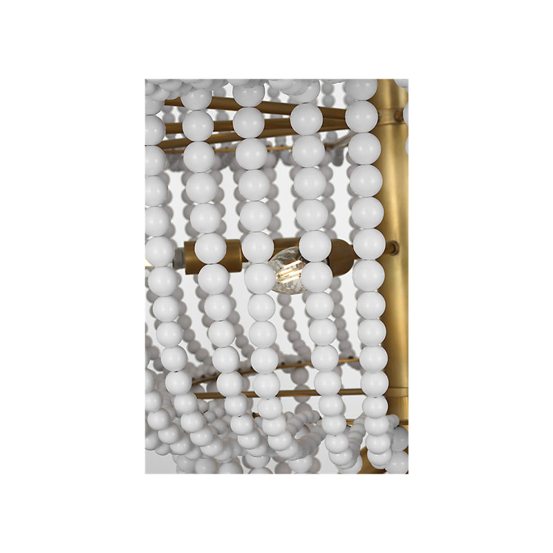 Aerin 18 - Light Chandelier, White, Hand-Rubbed Antique Brass