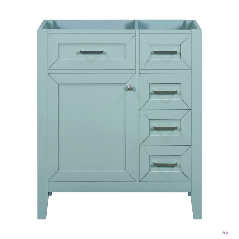 Meuble-lavabo de 30 po sans lavabo, base d'armoire seulement, armoire de salle de bain avec tiroirs, structure solide et panneau de fibres à densité moyenne