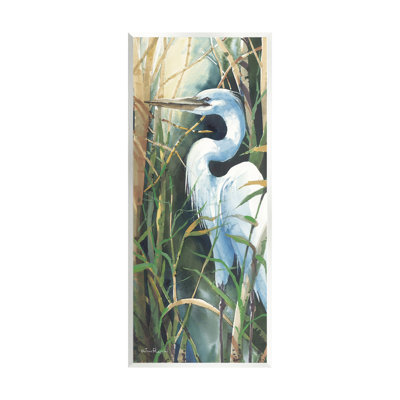 «Egret & Marshland Leaves» par John Rossini