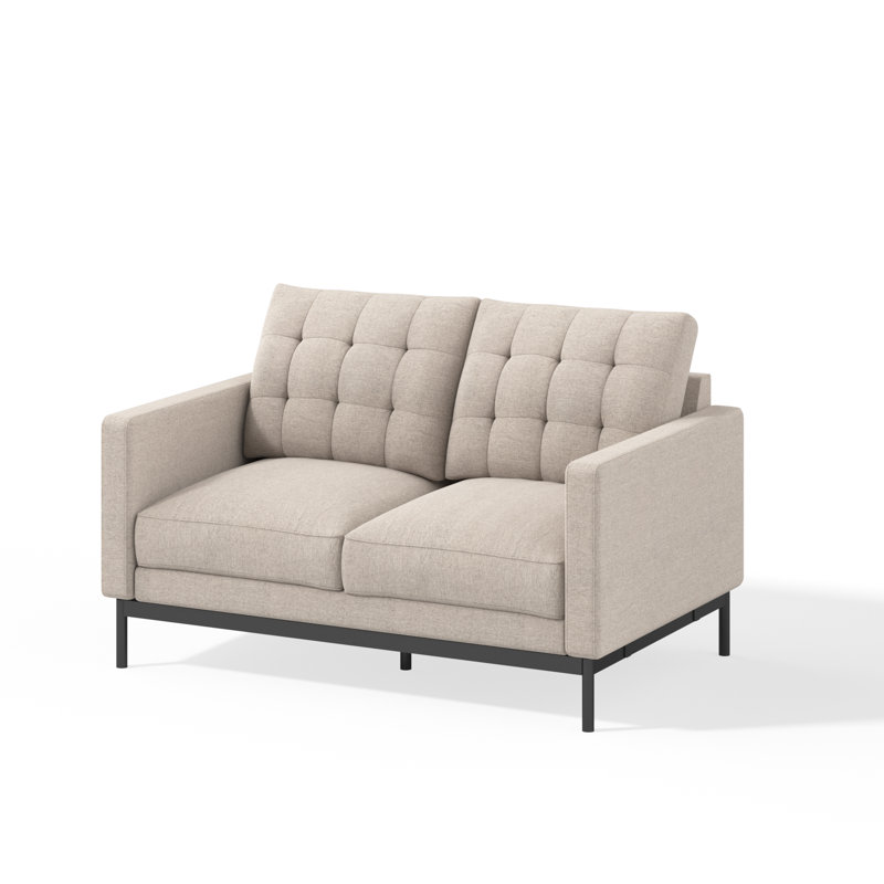 Thompson Upholstered 53.5'' Loveseat, Beige Polyester