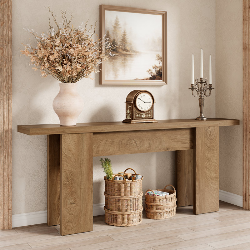 70.9-Inch Long Console Table For Entryway, Farmhouse Sofa Table Narrow Behind Couch