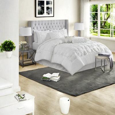 Ensemble de literie pour grand lit élégant, 7 pièces, plissé en polyester pour la maison