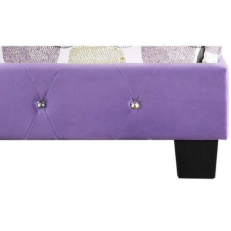 Lit transitionnel mauve pour chambre à coucher - H 48 po x l 58 po x P 77 po et durable, vibrant, facile à assembler, assorti à divers décors avec structure de support solide
