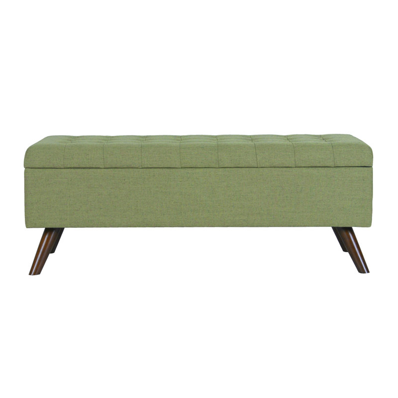 Banc de rangement à couvercle rabattable Ataru, Tissé vert olive