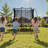 Springless Trampoline Kids 10FT Round Trampoline with Safety Enclosure Net for Kids & Adults Outdoor Fun