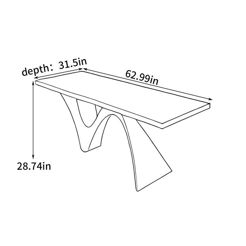 Creative and Sophisticated Office Desk, 28.74" H x 62.99" W x 31.5" D