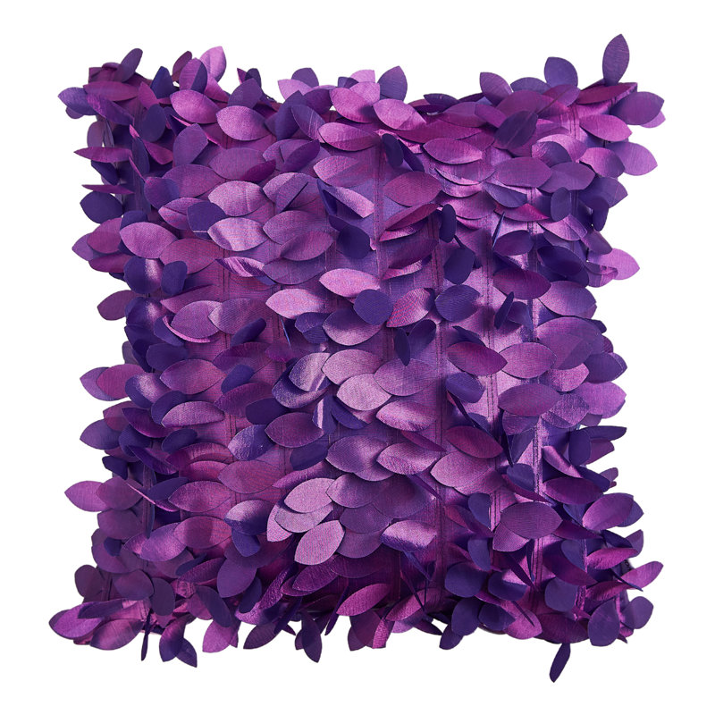 Jeté floral, 18 po x 18 po, Housse de coussin seulement - sans insert, Mauve