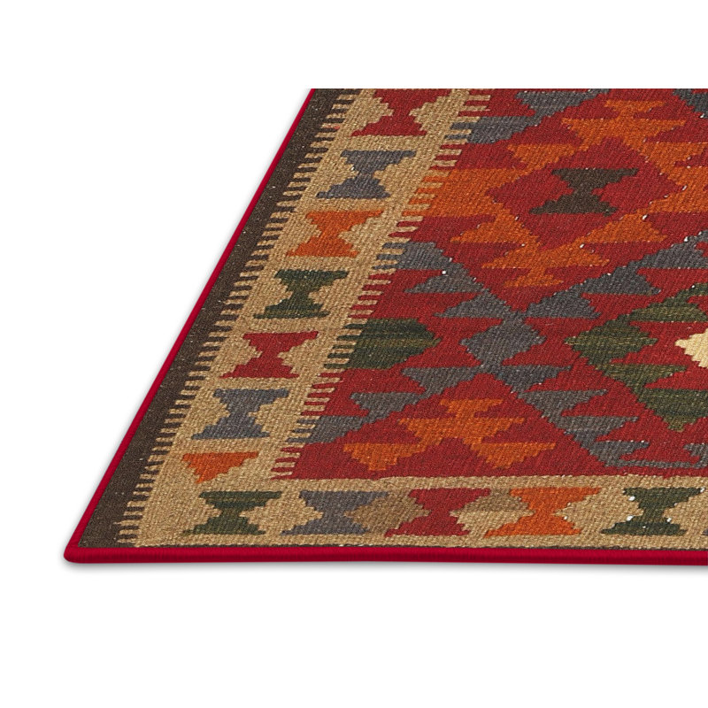 Tapis rouge / brun Southwestern, Rectangle 8 pi x 12 pi