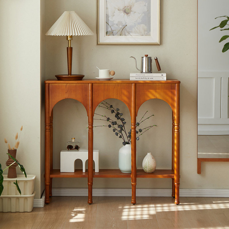 Console en bois de cerisier rétro, 47.24, Couleur de bois de cerisier
