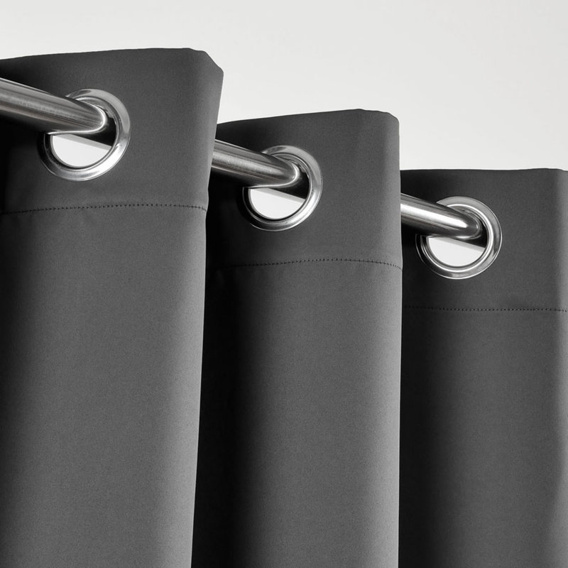 Blackout Eyelet Thermal Curtain, Dark Grey