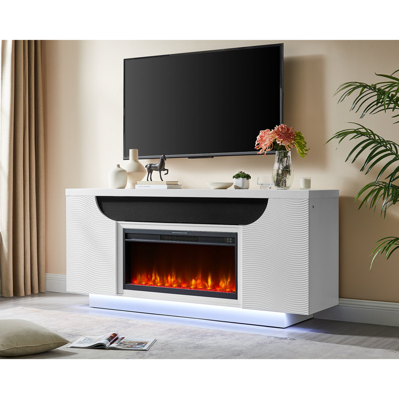 Foyer de divertissement 76 "avec haut-parleur Aileen, H 34 po x L 76 po x l 20 po