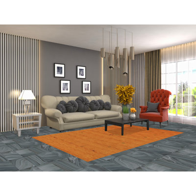 Tapis orange Gabbeh moderne 5 x 8
