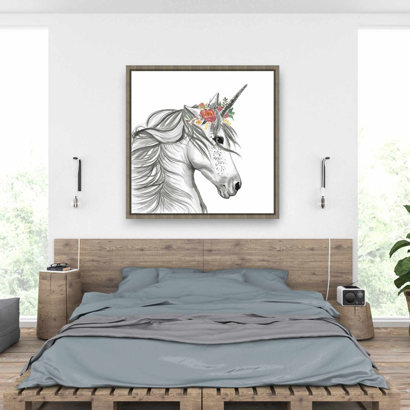 Magic Unicorn - White Framed Canvas for Home Decor