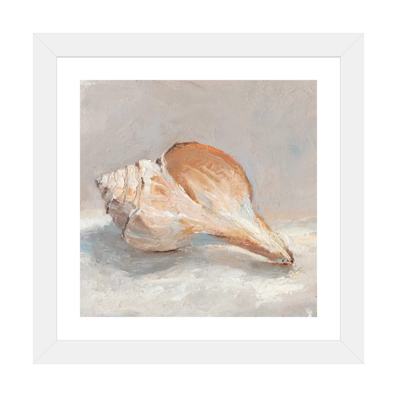 Reproduction d’art sur toile, "Impressionist Shell Study III" par Ethan Harper, Papier encadré blanc, Blanc