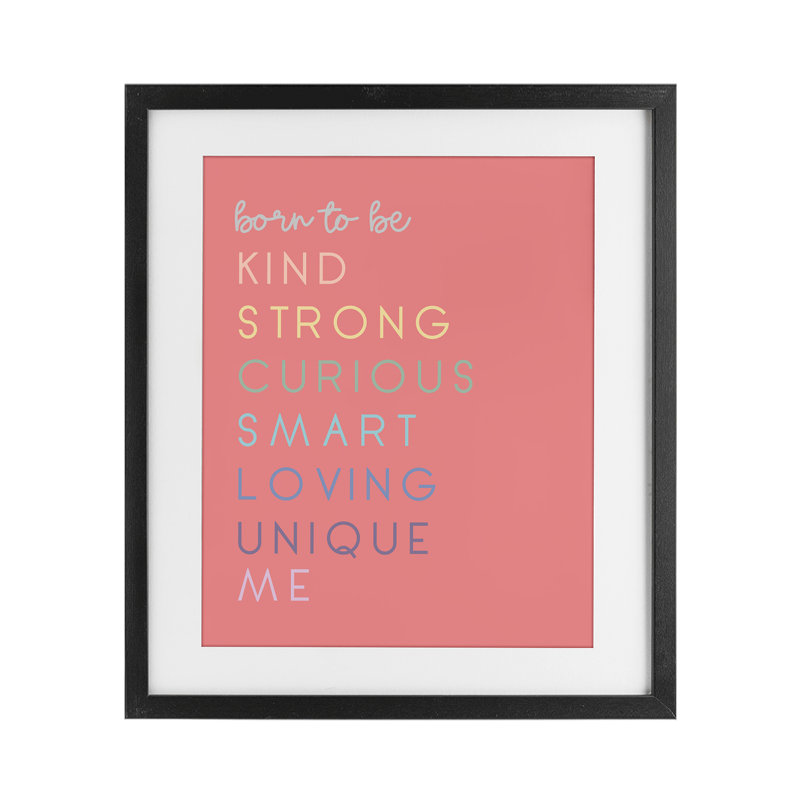 «Born To Be Adjectives», reproduction sous verre encadrée, design par Anna Quach, Cadre noir minuit, H 16 po x l 13 po