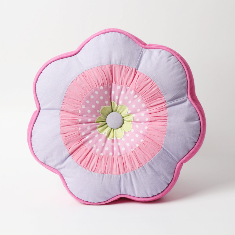 Blossom Buttons Cotton Throw Pillow