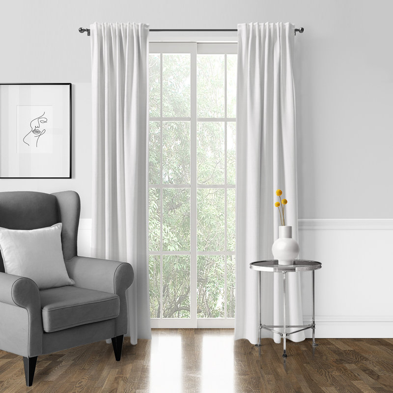 Panneau de rideau simple obscurcissant en lin de couleur unie Lynnin, L 50 po x L 84 po