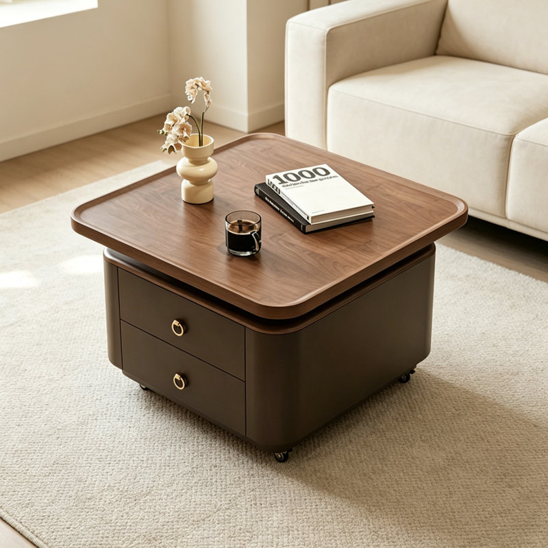 Table basse avec rangement Minimal, H 16,53 po x L 27,55 po x l 27,55 po