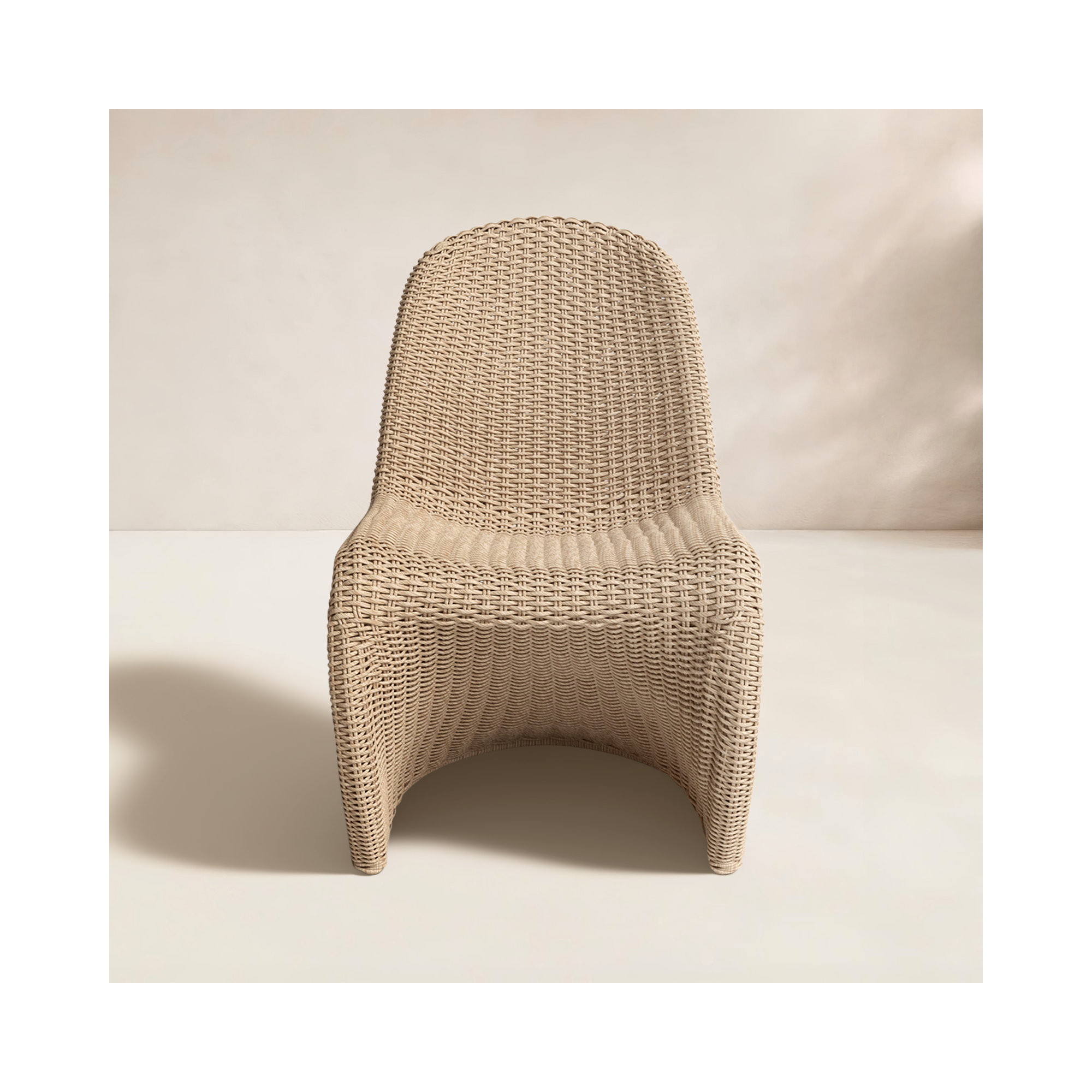 Daughtery Wicker Dining Side Chair, Vintage White