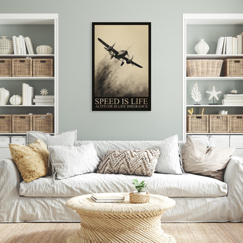 Levien Plane Speed Is Life sur toile, H 20 po x l 16 po x P 1,25 po
