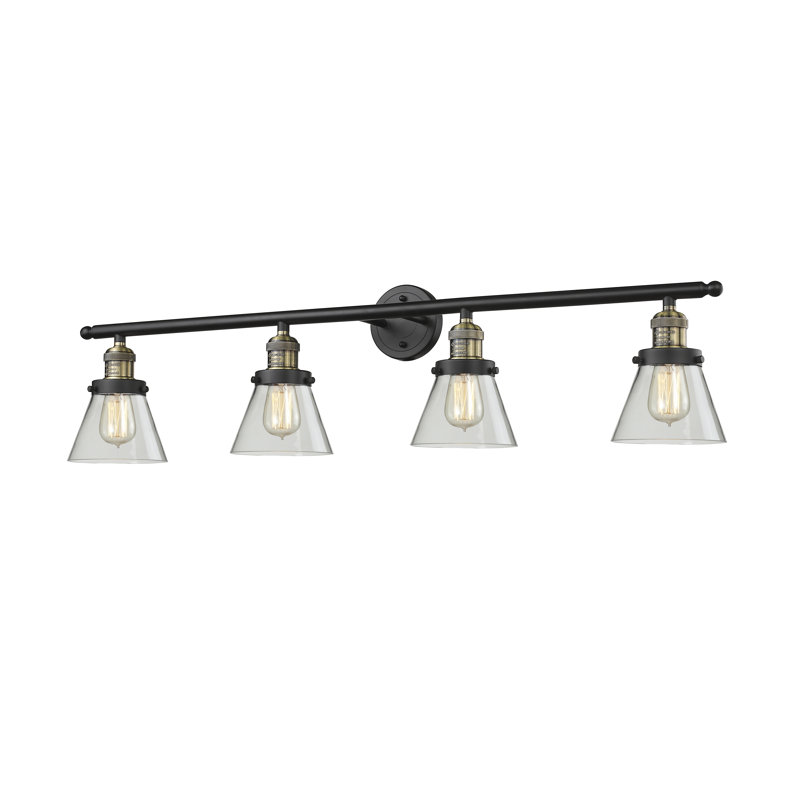 Shauna 4 - Light Vanity Light, Incandescent, Plated Smoke, Black Brushed Brass