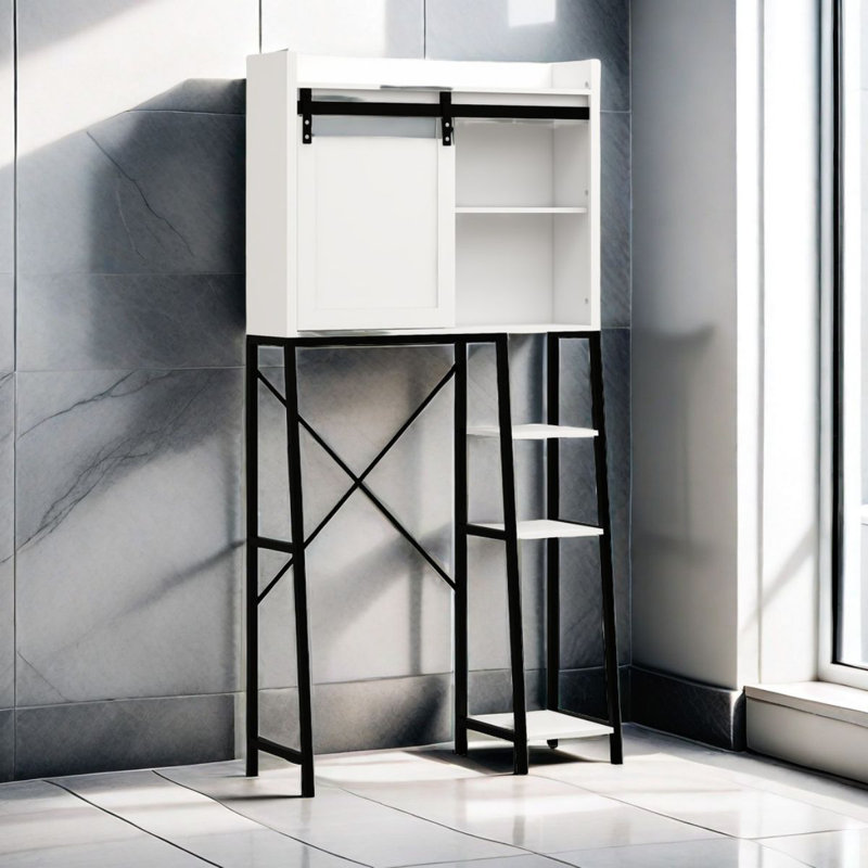 Alecha Medium Density Fiberboard (MDF) Freestanding Over The Toilet Storage