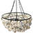 Round Oyster Shell Chandelier With 2 Lights, Coastal-Inspired Metal Frame, And Draped Natural Shells