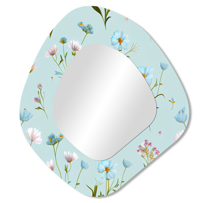 Zaqaria - Grand miroir mural floral asymétrique traditionnel
