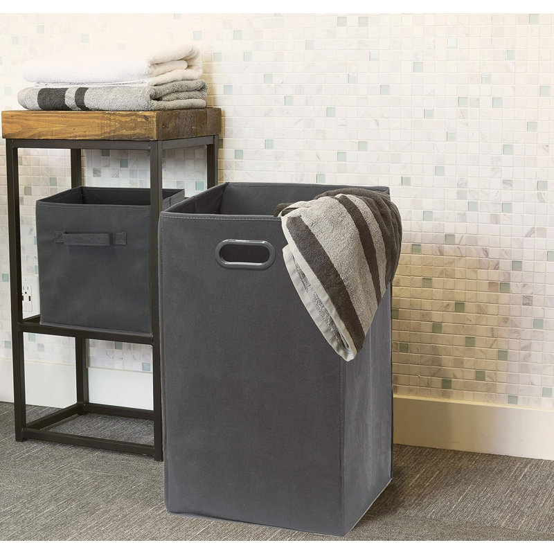 Panier à linge pliable, Gris foncé