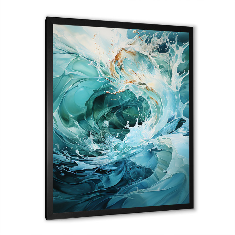 Clari - abstrait spirales sur toile, H 32 po x l 16 po x P 1 po, Impression noire sur toile encadrée