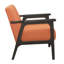 Chaise de salon en tissu texturé orange, bois d'hévéa massif, fauteuil gris antique pour la chambre, bois-578528893