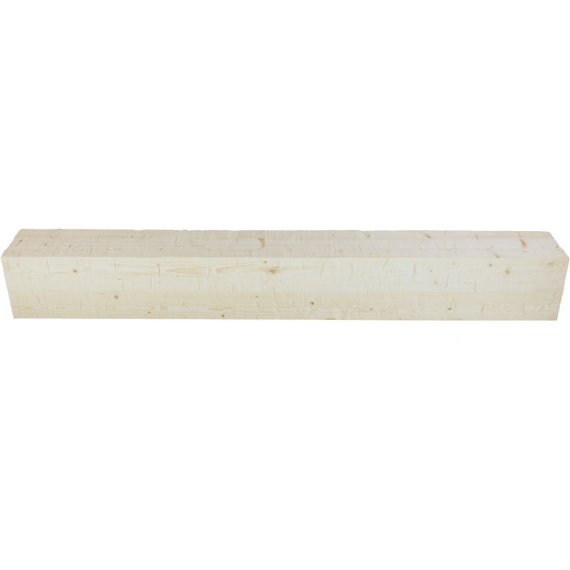 Poutre en bois taillé à la main AmeriCraft, à 3 côtés (poutre en U), l 7 1/2 po x H 3 1/2 po x L 60 po, finition marinée blanchie, pin teinté