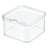iDesign Crisp Plastic Refrigerator and Pantry Bin, Modular Stacking Food Storage, BPA Free, 6.32" x 6.32" x 3.76", Clear