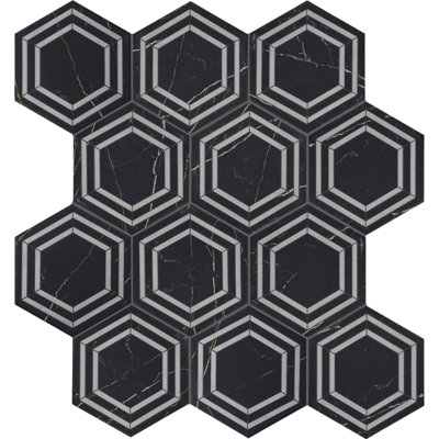 Carreau de sol décoratif en porcelaine mate hexagonale 8 po x 9 po Daltile Perpetuo (25 pièces par carton) (9,27 pieds carrés par carton)