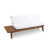 White Cushion/Brown Frame