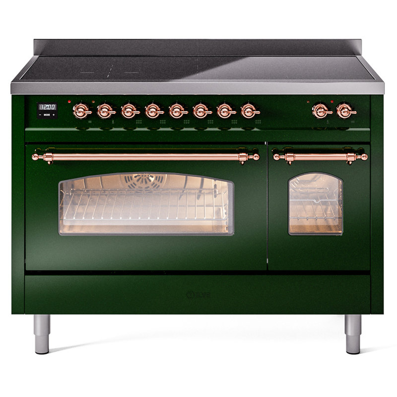 ILVE Nostalgie II 48 in Induction Range, Emerald Green/Copper