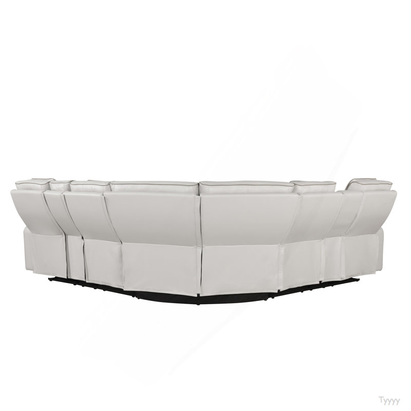 Fortuner Modern Style Power Recliner Sectional With Bluetooth Speaker And LED Made With Wood & Metal, Massage Function Included