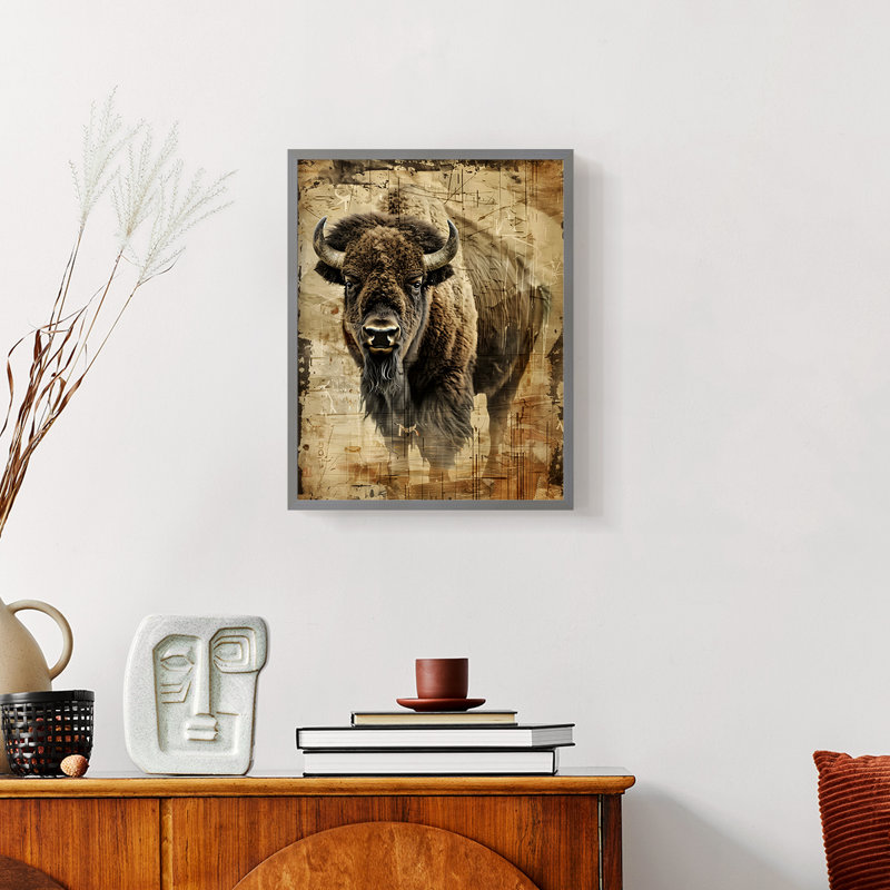 ANIMALS Series CDXCII - Reproduction encadrée de qualité supérieure - Prêt à être accroché - Aucun clou requis, Gris