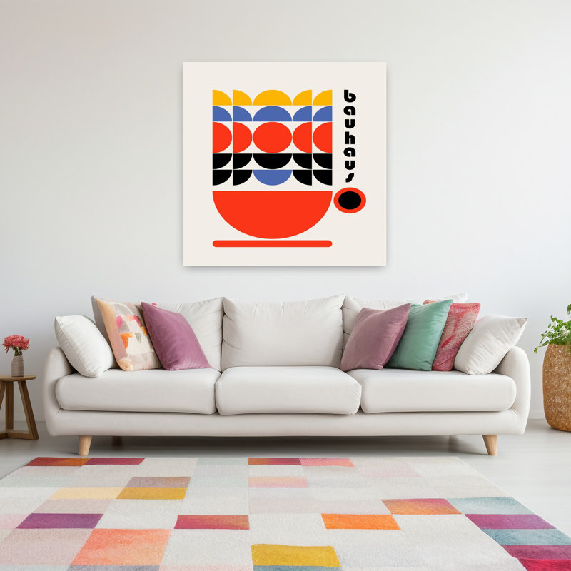 Art contemporain abstrait rétro, H 48 po x l 48 po