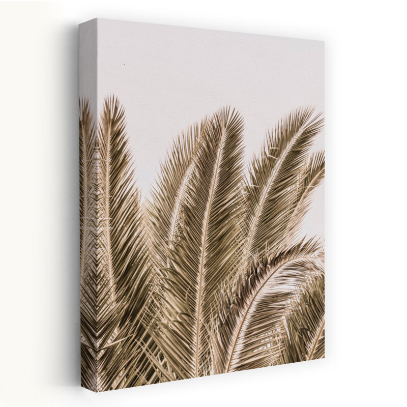 Art contemporain, paysage de palmier abstrait, paysage côtier, H 48 po x l 32 po