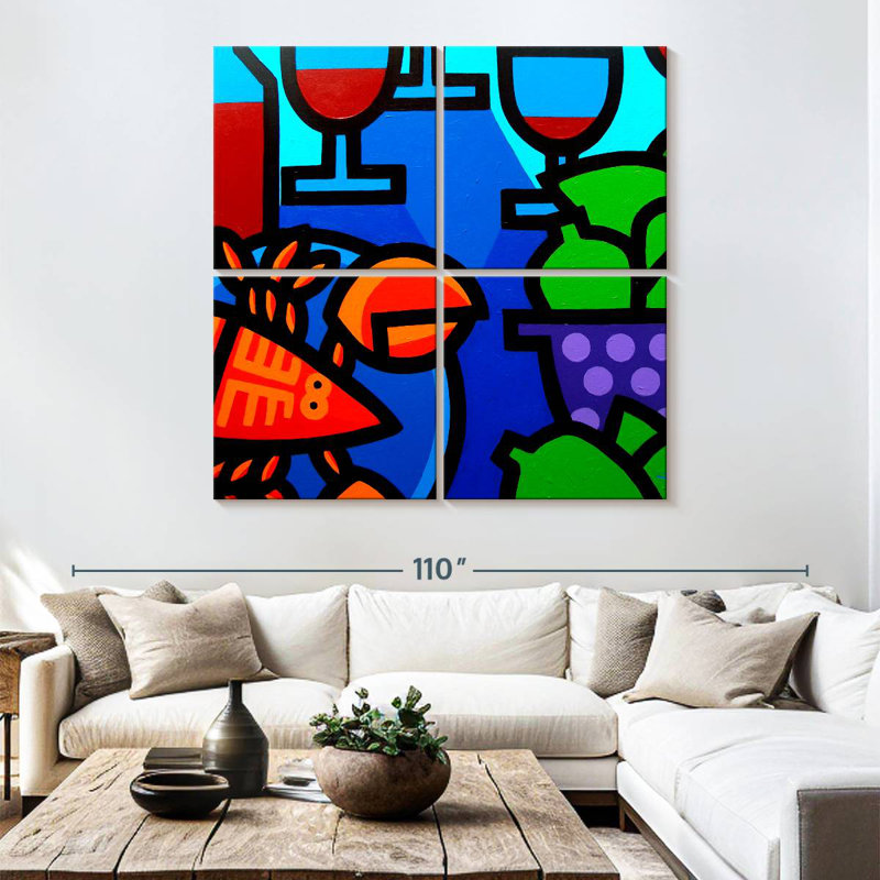 Yarlin Lobster Wine And Limes, 74" H x 74" W