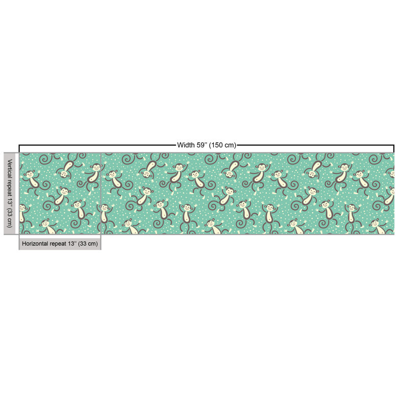 Chantaye Funny Creatures With Curling Tails On A Background Of Polka Dots Multi-Purpose Fabric